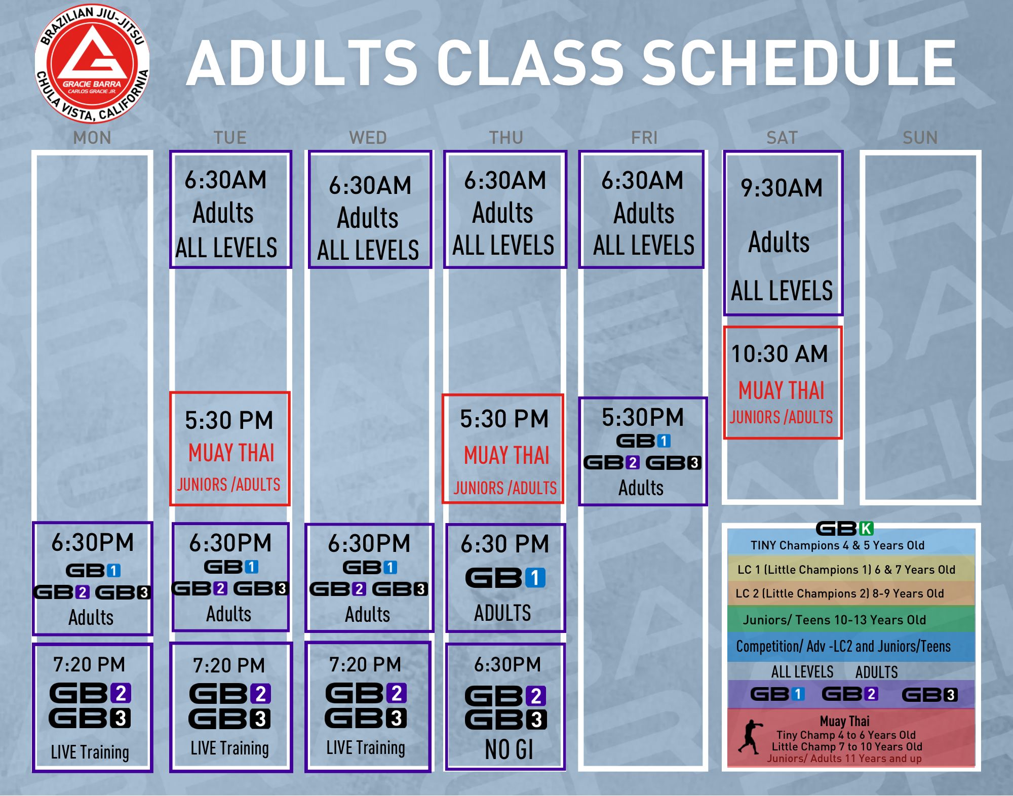 Schedule - gbchulavista